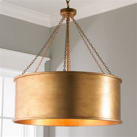 Lowest prices on bronze chandeliers + huge selection! Luxe Patina Metal Drum Shade Pendant - Large - Shades of Light