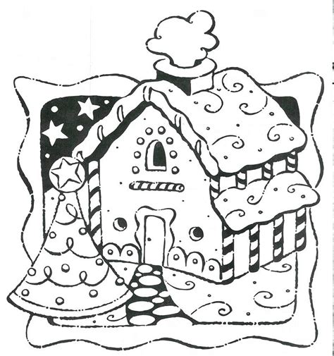 Gingerbread house coloring pages to download and print for free