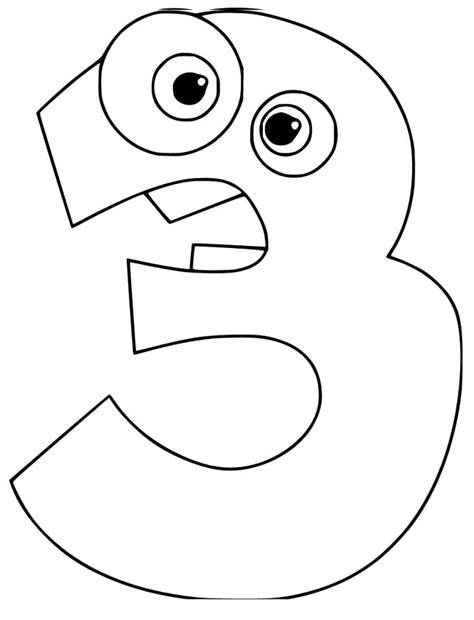 Easy Number 3 Coloring Page Free Printable Coloring Pages For Kids