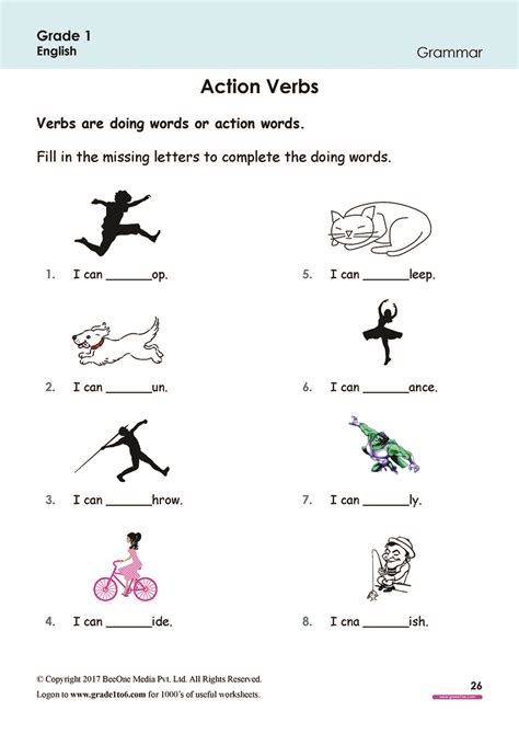 Free English Worksheets For Grade 1class 1ib Cbseicsek12 And All