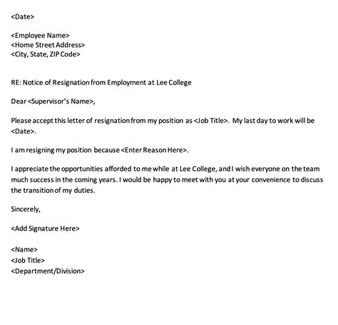 Handing In Notice Letter Template Sample Resignation - vrogue.co