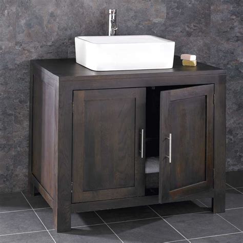 Buy Clickbasin Bathroom Vanity Unit Solid Wenge Oak 900mm Wide Double