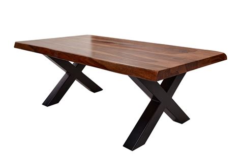 Table basse rectangulaire bois massif et métal 1m10  CbcMeubles