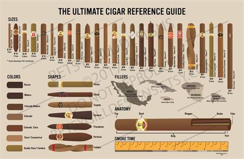 The Ultimate Cigar Reference Guide Poster For Cigar Lover Etsy In 2021 Cigars Cigars And