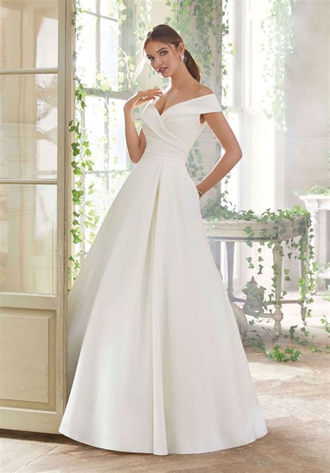 Beautifully Crafted In Peau De Soie Fabric Wedding Dresses Satin