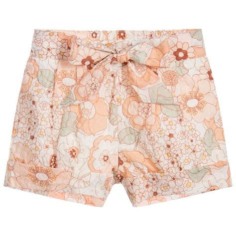 Chloé Girls Pink Floral Shorts Childrensalon Floral Shorts