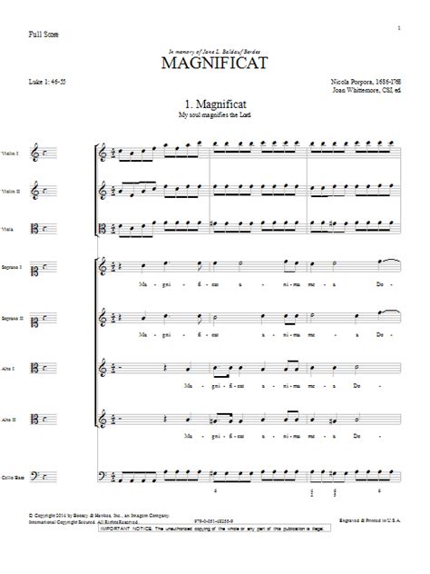 Magnificat In A Minor Score Sheet Music Joan Whittemore Choir