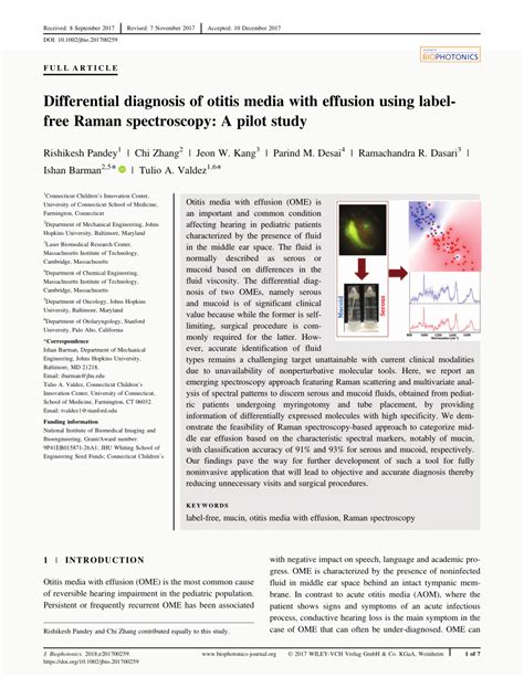 Pdf Differential Diagnosis Of Otitis Media With Effusion Using Label