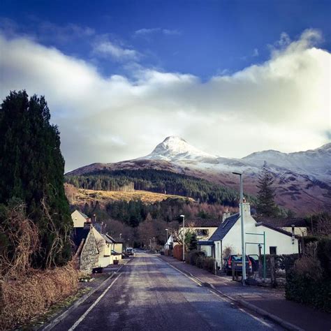 Pap Of Glencoe At The End Of A Street In Village Of Glencoe Scottish