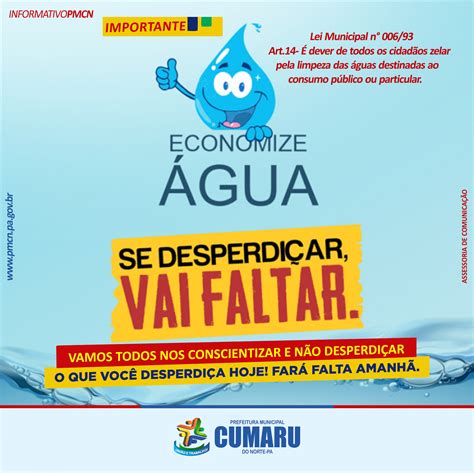 Conscientização Ao Desperdício Da água Prefeitura Municipal De Cumaru