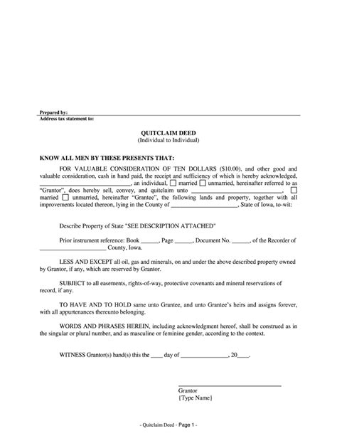 Quitclaim Deed Form Real Estate Fill Online Printable Fillable