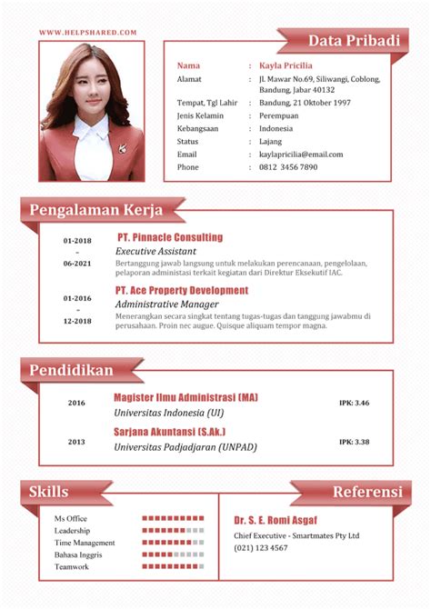 Contoh Cv Curriculum Vitae Yang Baik Menarik Dan Benar File Word Images