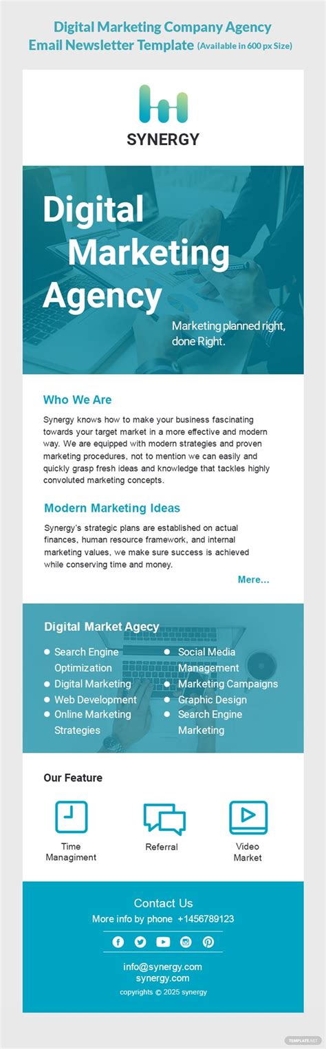 Free Digital Marketing Company Agency Email Newsletter Template