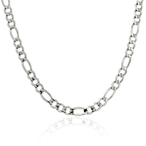 Misc gold jewelry 22kt gold tikka. Figaro Link 14K White Gold Chain Necklace