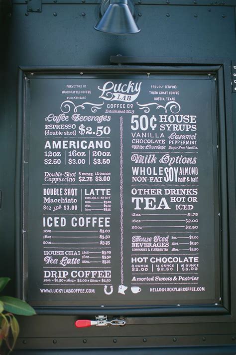 Dribbble - Lucky-Lab-Menu-Closeup.jpg by Ashley Jankowski | Coffee shop