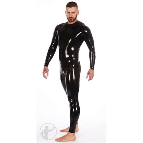 Quality Mens Rubber Neck Entry Catsuit With All Round Zip