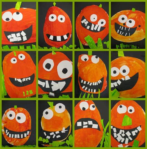 kindergarten goofy pumpkins halloween art classroom art projects fall art projects