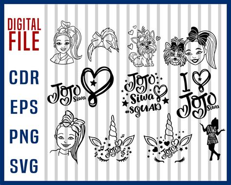 Jojo Siwa Bundle Svg Png Jojo Siwa Svg Png Files For Etsy