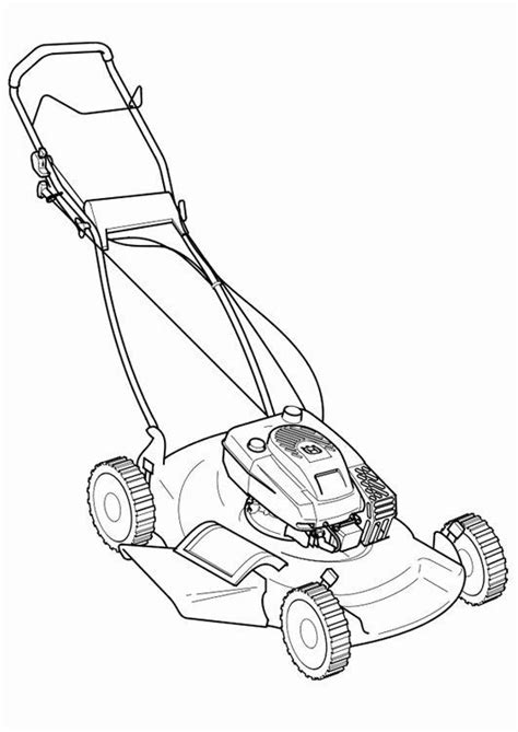100% free coloring page of lawn mower. Lawn Mower Coloring Page Luxury Lawn Mower Drawing at ...