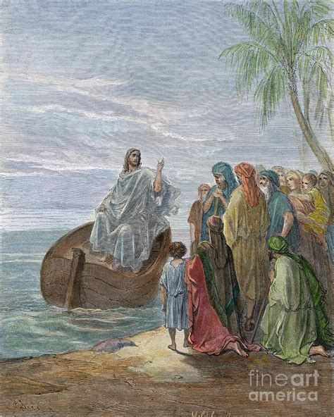 Jesus Preaching At The Sea Of Galilee Photograph By Gustave Dore Pixels