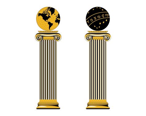 Masonic Columns Pillar Gold File Svg Great Masons Design Etsy