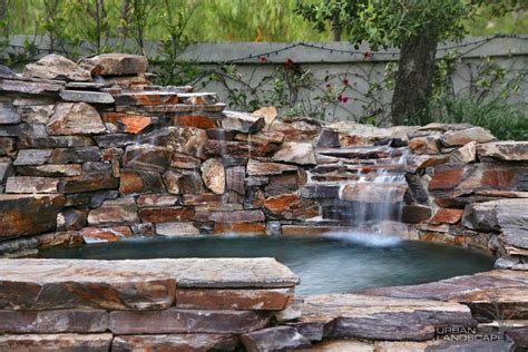 Natural Stone Spa Cool Landscapes Custom Water Feature Water Features