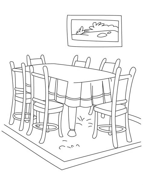 Table Coloring Pages For Kids And Adults
