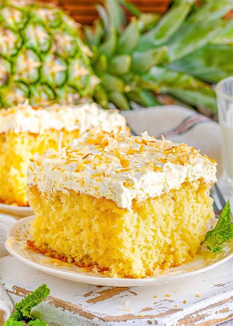 Pina Colada Cake Pineapple Coconut Cake Mom On Timeout