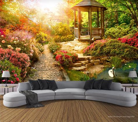 Tons of awesome background garden to download for free. Custom wall papers home decor living room Sunny garden ...