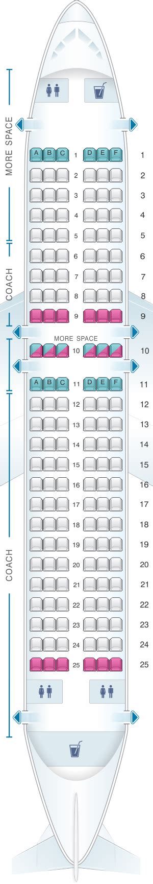 Seat Map Jetblue Airways Airbus A320 Asiana Airlines Air Transat