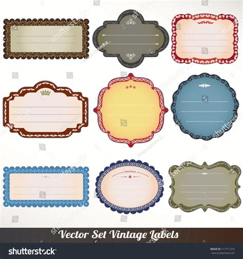 Vector Frame Labels Set Ornamental Vintage Royalty Free Stock Vector