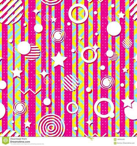 Seamless Bright Geometric Pattern From Strips, Zigzag ...