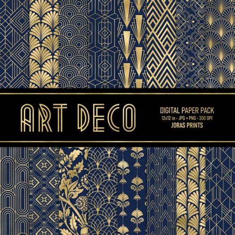 Art Deco Digital Paper Scrapbook Paper Pack Retro Art Deco Etsy