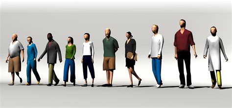 Low Poly People Standing Model Low Poly 3d Model Design