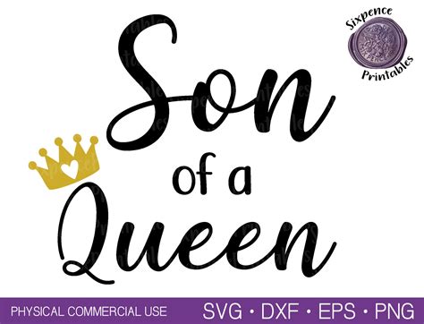 Son Of A Queen Svg Crown Clipart Mom And Son Shirt Svg Son Svg Etsy