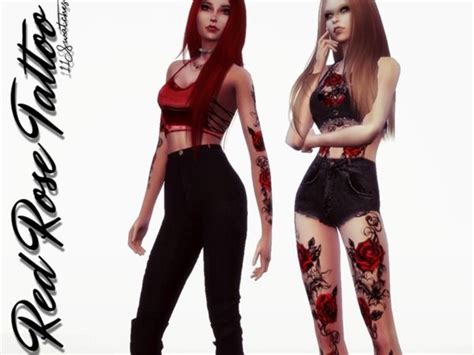 Reevalys Red Roses Tattoo Red Rose Tattoo Sims 4 Cc Eyes Sims 4