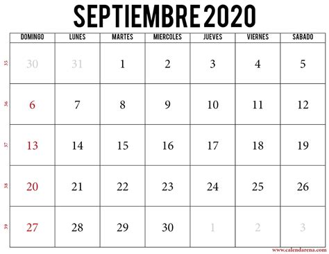 Calendario Jul 2021 Calendario Mes De Septiembre 2020