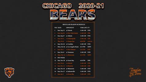 chicago bears wallpaper schedule