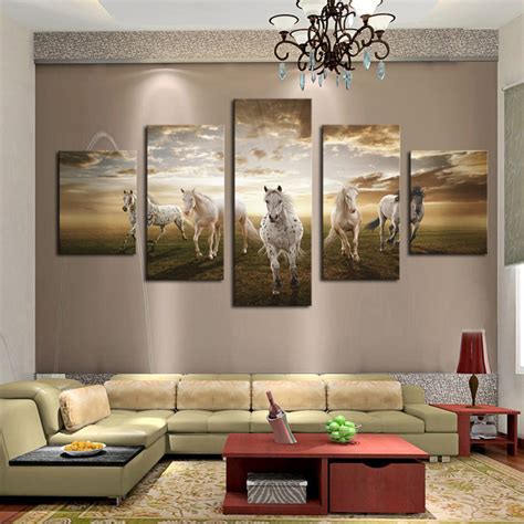 5 Pieces Home Decor For Living Room Running Horse Modern