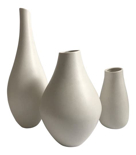 Organic Modern White Vases Set Of 3 Chairish