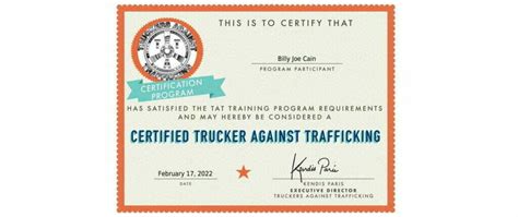 review truckers against trafficking ctat trained local drivers certification program english