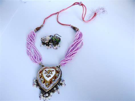 East Indian Or Inspired Pink Reversible Necklace And By Jeanmc