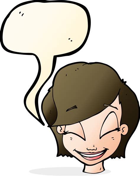 Cartoon Pretty Female Face With Speech Bubble 36359524 Png