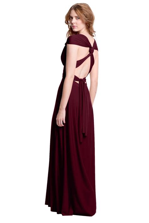 sakura burgundy wine maxi convertible dress shop convertistyle fitted dress backless dress