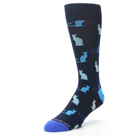 Free delivery and returns on ebay plus items for plus members. Navy Blue Cats Men's Dress Socks | boldSOCKS