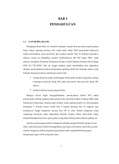 Top PDF PERANCANGAN STRUKTUR GEDUNG TAHAN GEMPA 123dok Com