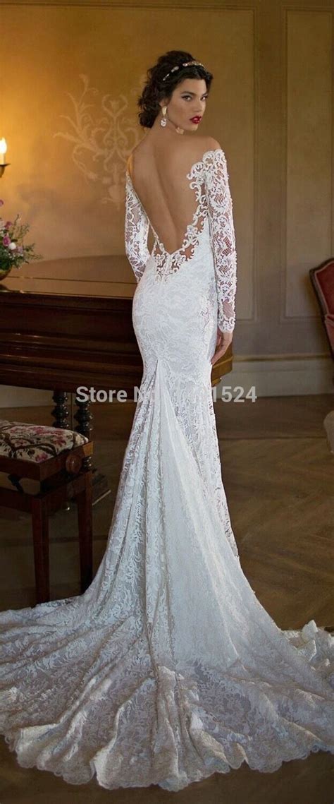Lace Wedding Dresses 2017 Illusion Long Sleeve Bridal Gown Mermaid