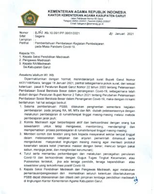 Kemenag Kabupaten Garut, Ubah Metode Pembelajaran dalam Penanganan Covid19