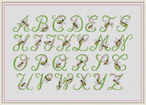 Bee Alphabet Cross Stitch Patterns Cross Stitch Fonts Etsy In 2021