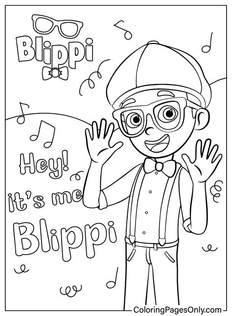 Blippi Coloring Page PDF Free Printable Coloring Pages